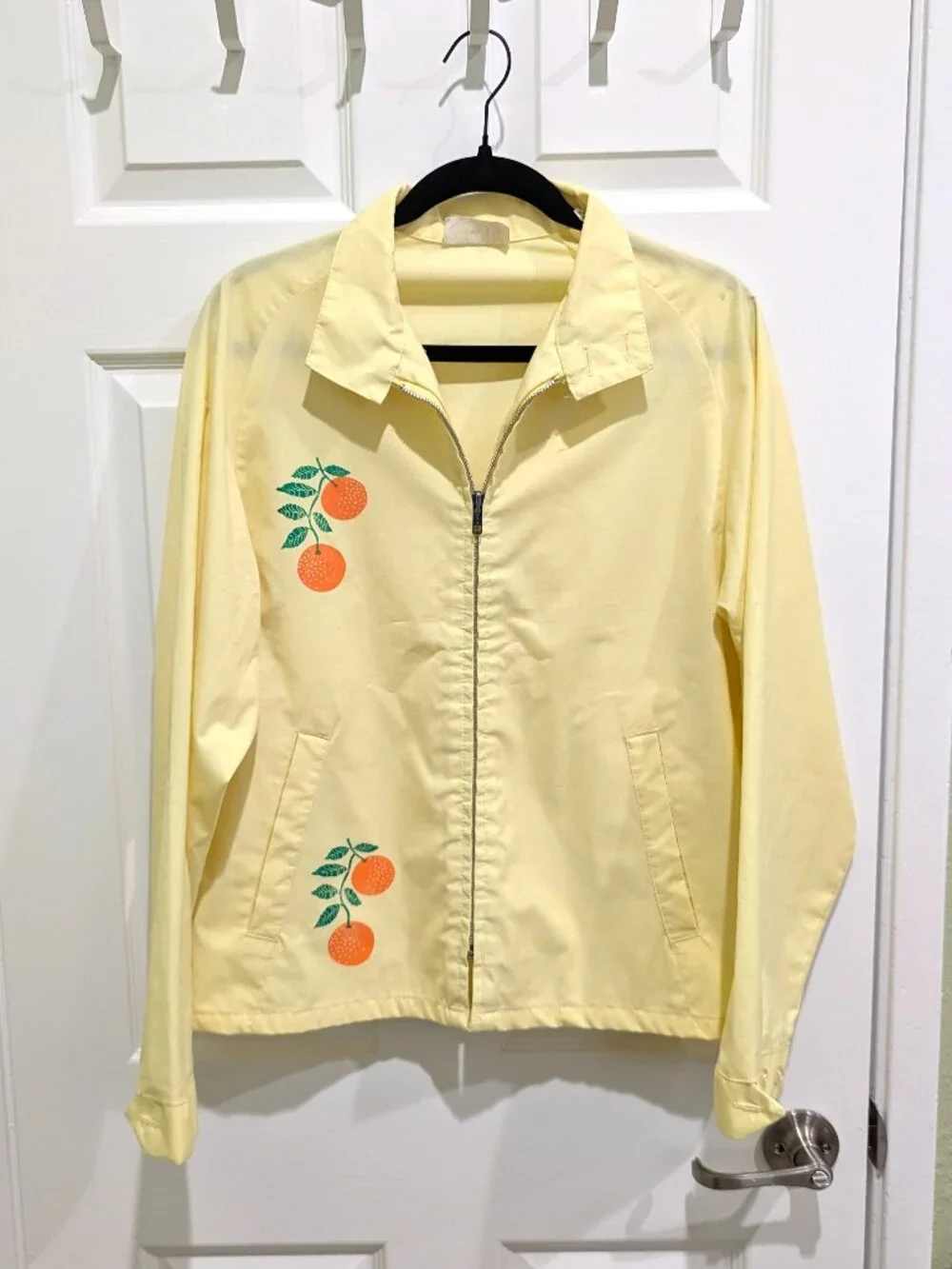 Vintage King Louie Workwear Jacket w/ Block Printed Oranges